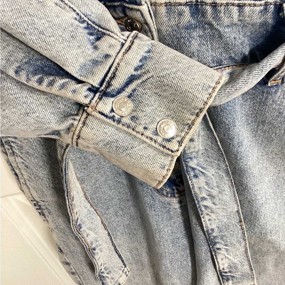 MNG Denim Jumpsuit Women's XS  Button/Zip Western Concert Bachelorette - Picture 6 of 10